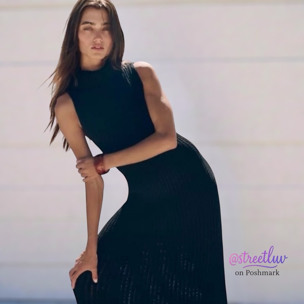 A New Day Sleeveless Knit Maxi Dress Black Medium